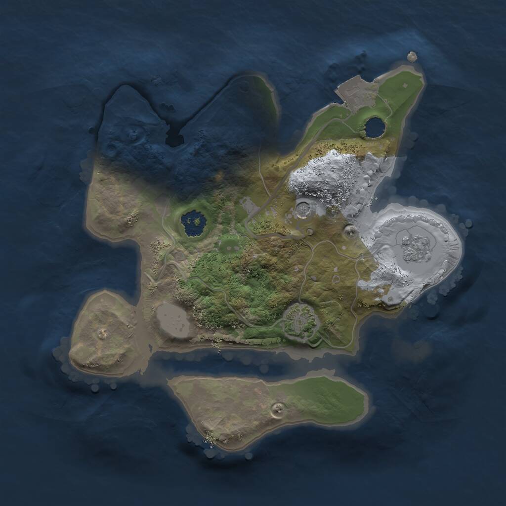 Rust Map: Procedural Map, Size: 2000, Seed: 2033705801, 4 Monuments