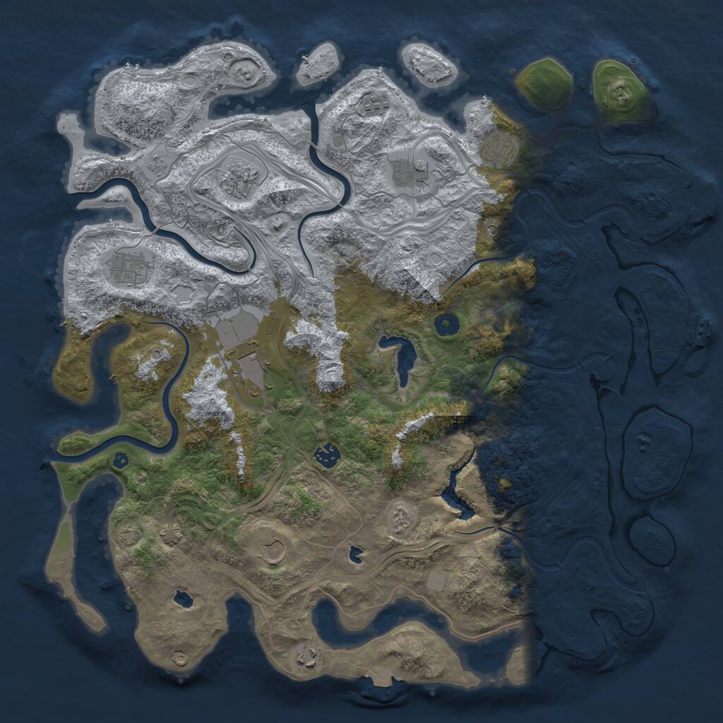 Rust Map: Procedural Map, Size: 4500, Seed: 392673139, 15 Monuments