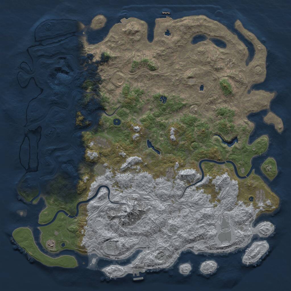Rust Map: Procedural Map, Size: 6000, Seed: 19942006, 17 Monuments