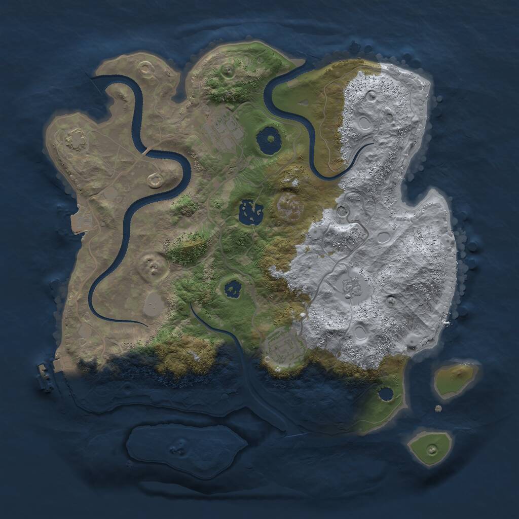 Rust Map: Procedural Map, Size: 3000, Seed: 1859037534, 8 Monuments