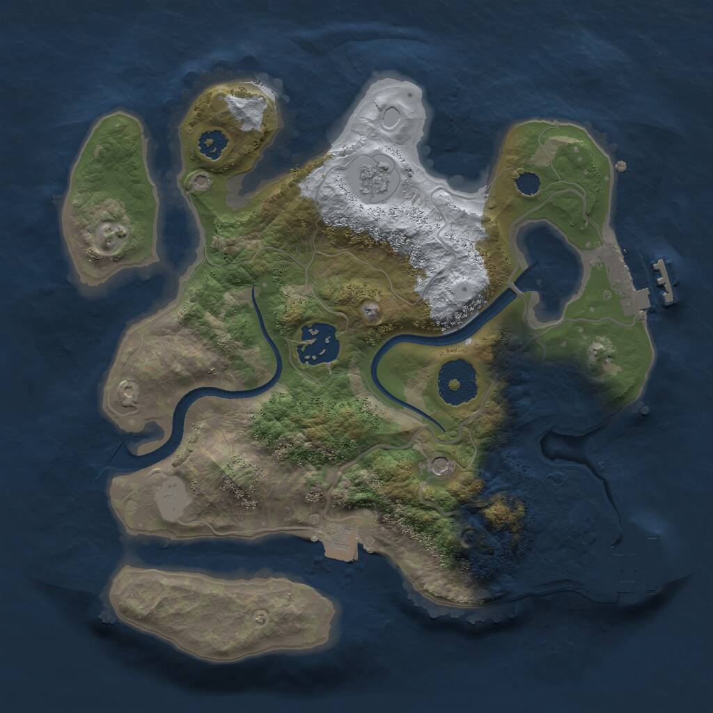 Rust Map: Procedural Map, Size: 2501, Seed: 220919520, 6 Monuments