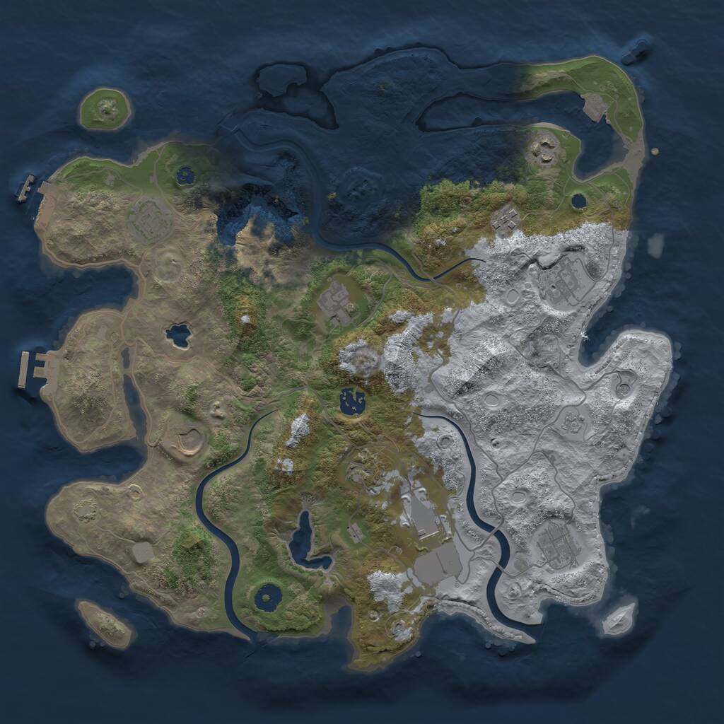 Rust Map: Procedural Map, Size: 4000, Seed: 906842167, 16 Monuments