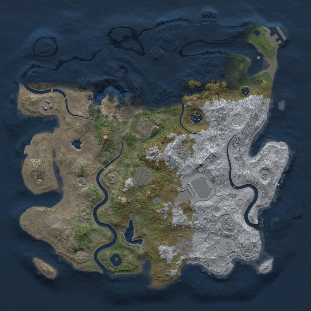 Rust Map: Procedural Map, Size: 4000, Seed: 906842167, 13 Monuments