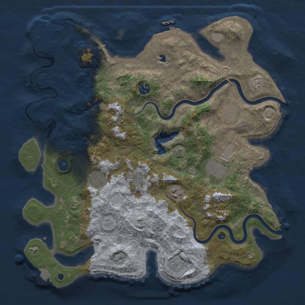 Rust Map: Procedural Map, Size: 4000, Seed: 984, 14 Monuments