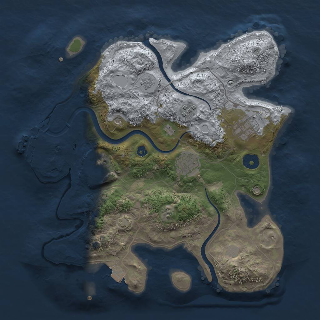 Rust Map: Procedural Map, Size: 3000, Seed: 79828, 9 Monuments