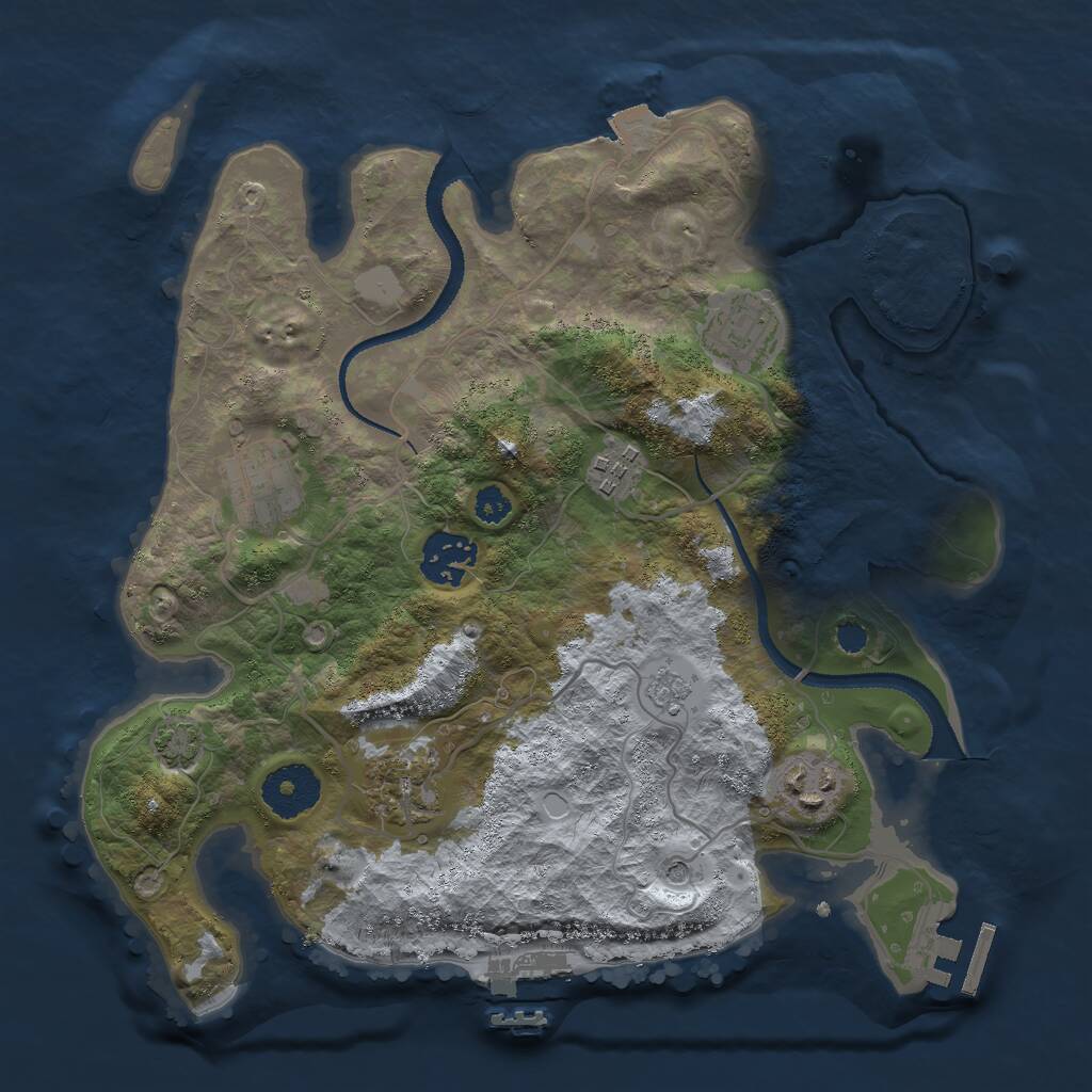 Rust Map: Procedural Map, Size: 3000, Seed: 299785536, 12 Monuments