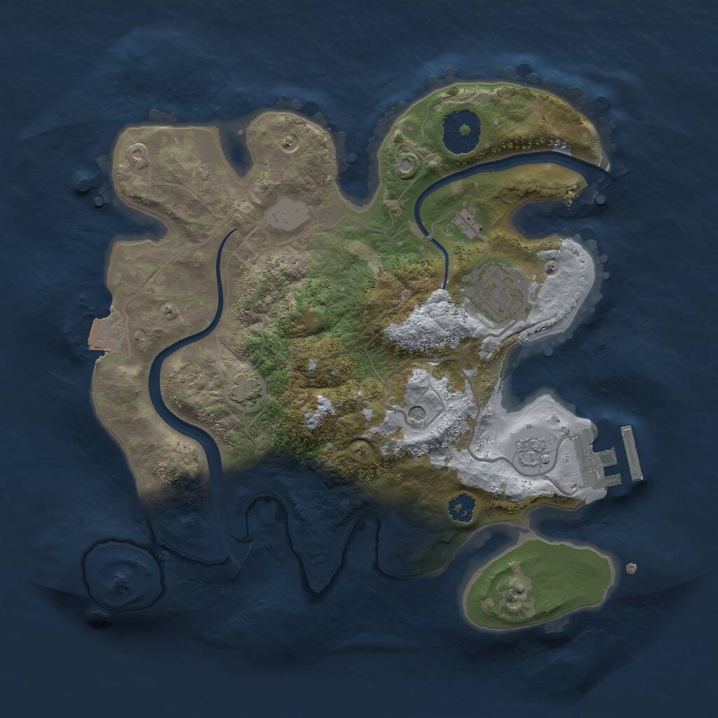 Rust Map: Procedural Map, Size: 2600, Seed: 408632393, 6 Monuments