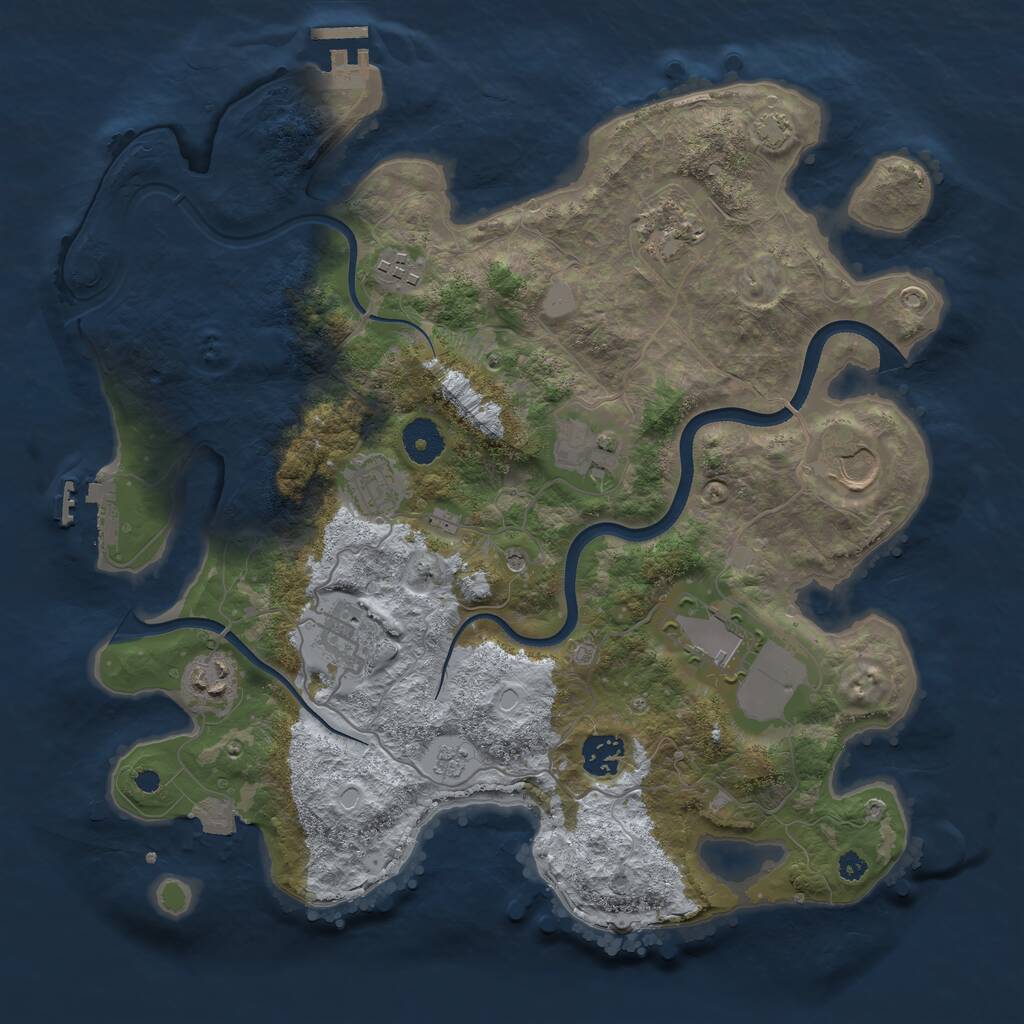 Rust Map: Procedural Map, Size: 3600, Seed: 408, 15 Monuments