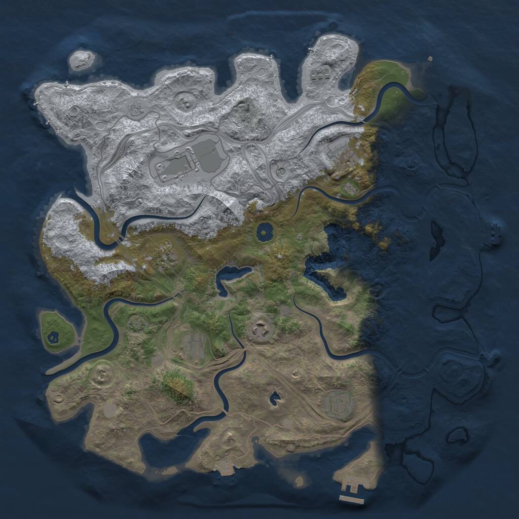 Rust Map: Procedural Map, Size: 4250, Seed: 96961454, 13 Monuments