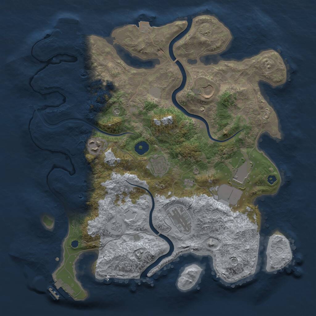 Rust Map: Procedural Map, Size: 3500, Seed: 1831347894, 11 Monuments