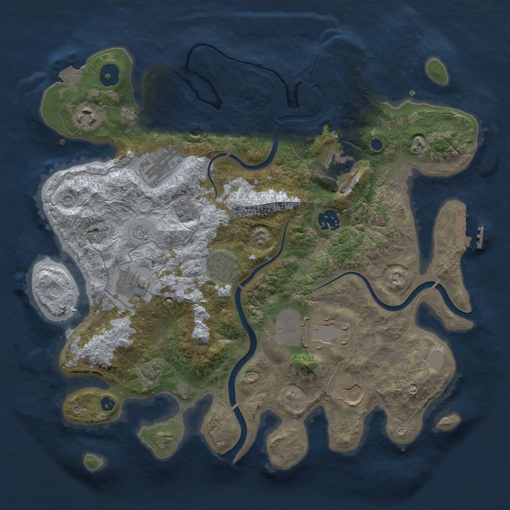Rust Map: Procedural Map, Size: 3600, Seed: 716721026, 15 Monuments