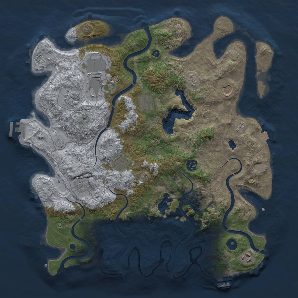 Rust Map: Procedural Map, Size: 4050, Seed: 89677525, 15 Monuments