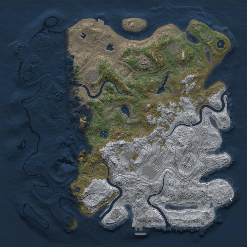 Rust Map: Procedural Map, Size: 4500, Seed: 7243790, 15 Monuments