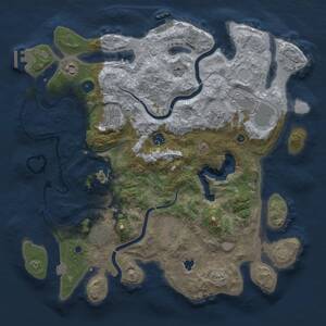 Thumbnail Rust Map: Procedural Map, Size: 4000, Seed: 329744394, 14 Monuments