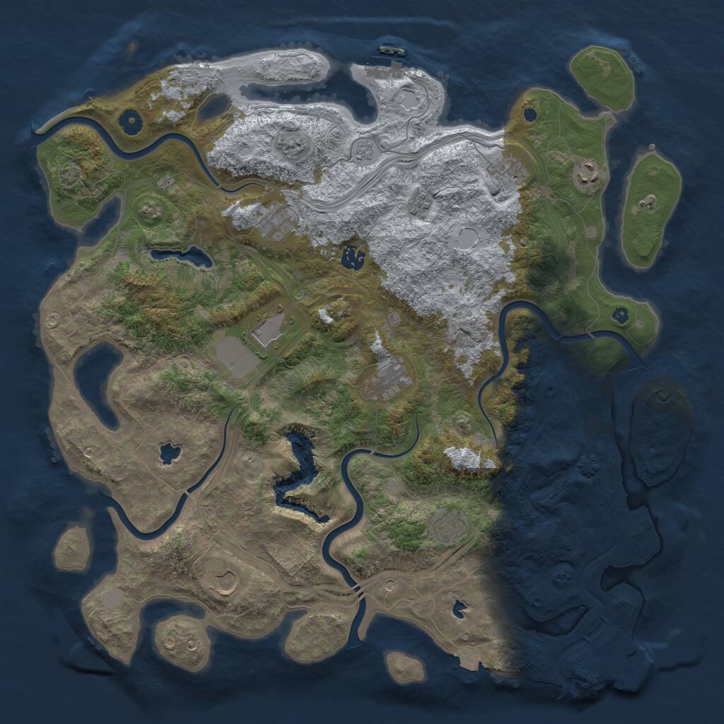 Rust Map: Procedural Map, Size: 4500, Seed: 32323, 15 Monuments