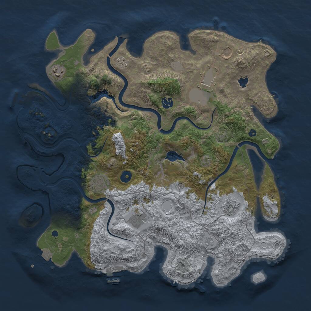 Rust Map: Procedural Map, Size: 4000, Seed: 20250511, 14 Monuments