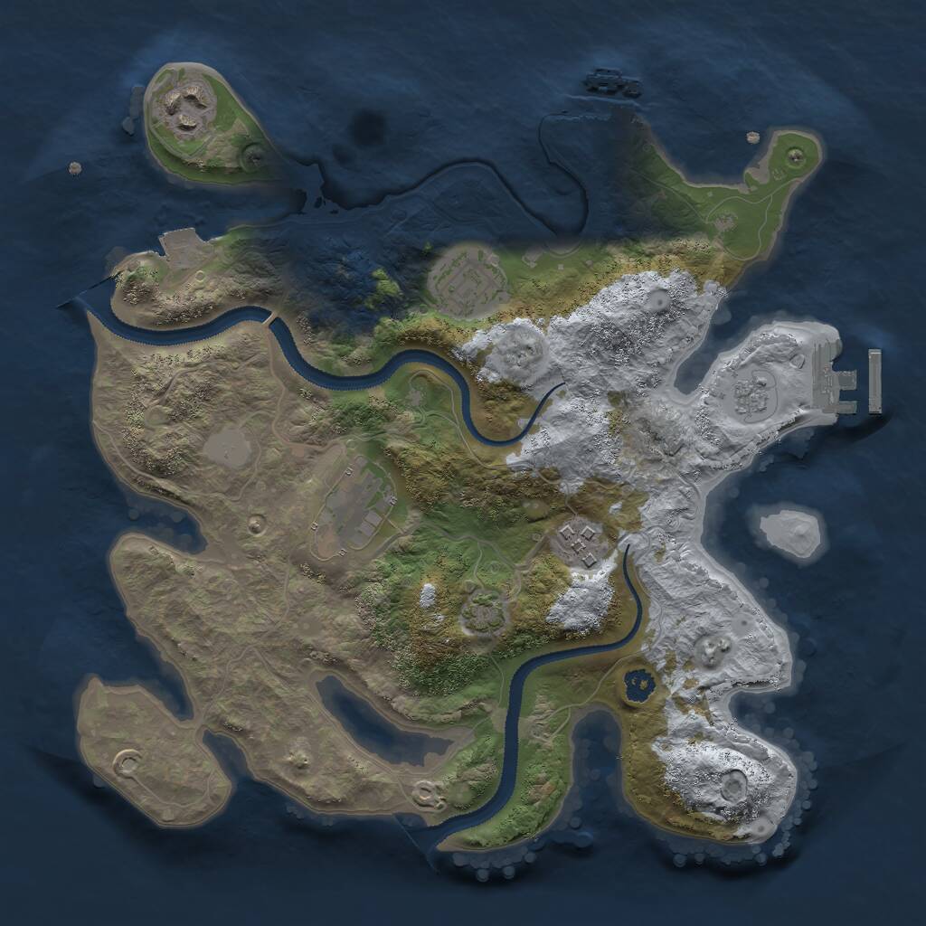 Rust Map: Procedural Map, Size: 2900, Seed: 303330944, 9 Monuments