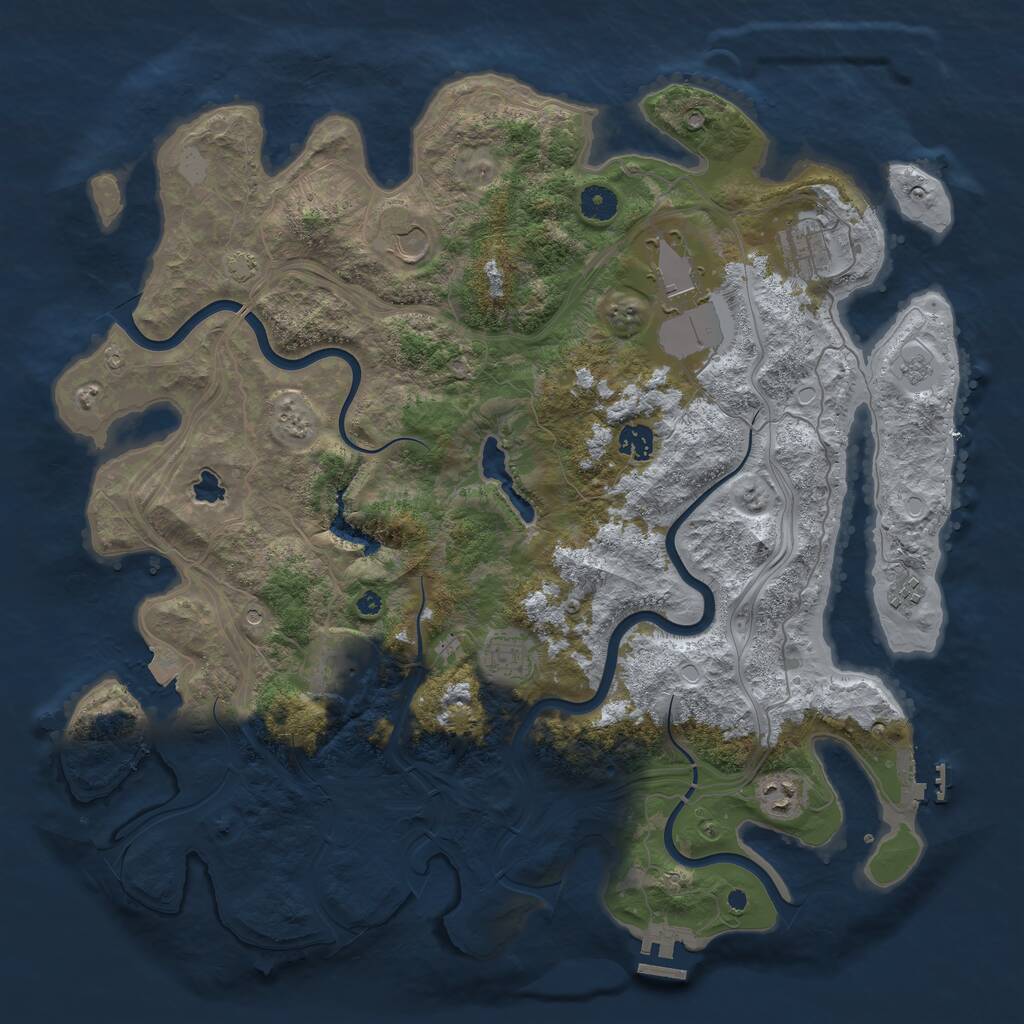 Rust Map: Procedural Map, Size: 4250, Seed: 304699648, 14 Monuments