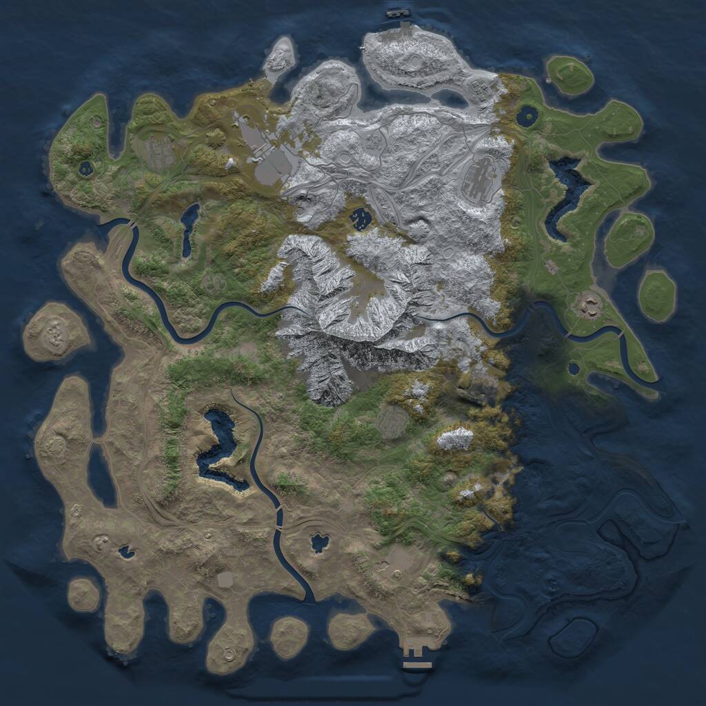 Rust Map: Procedural Map, Size: 5000, Seed: 781663, 15 Monuments