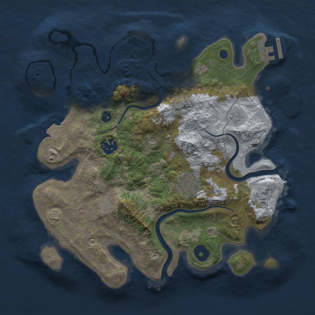 Rust Map: Procedural Map, Size: 3000, Seed: 587253817, 7 Monuments