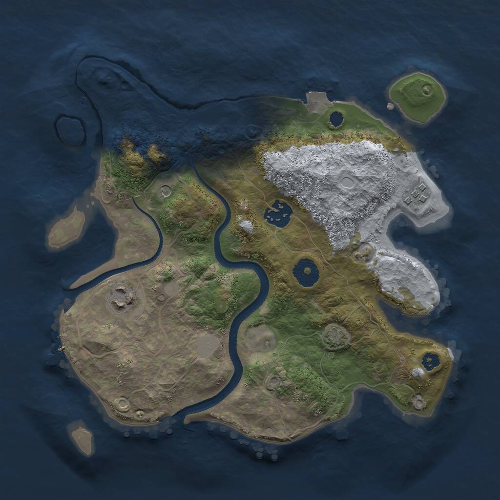 Rust Map: Procedural Map, Size: 2850, Seed: 1506199113, 6 Monuments