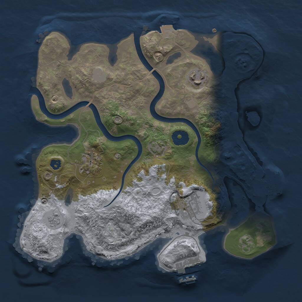 Rust Map: Procedural Map, Size: 2800, Seed: 1284872235, 8 Monuments