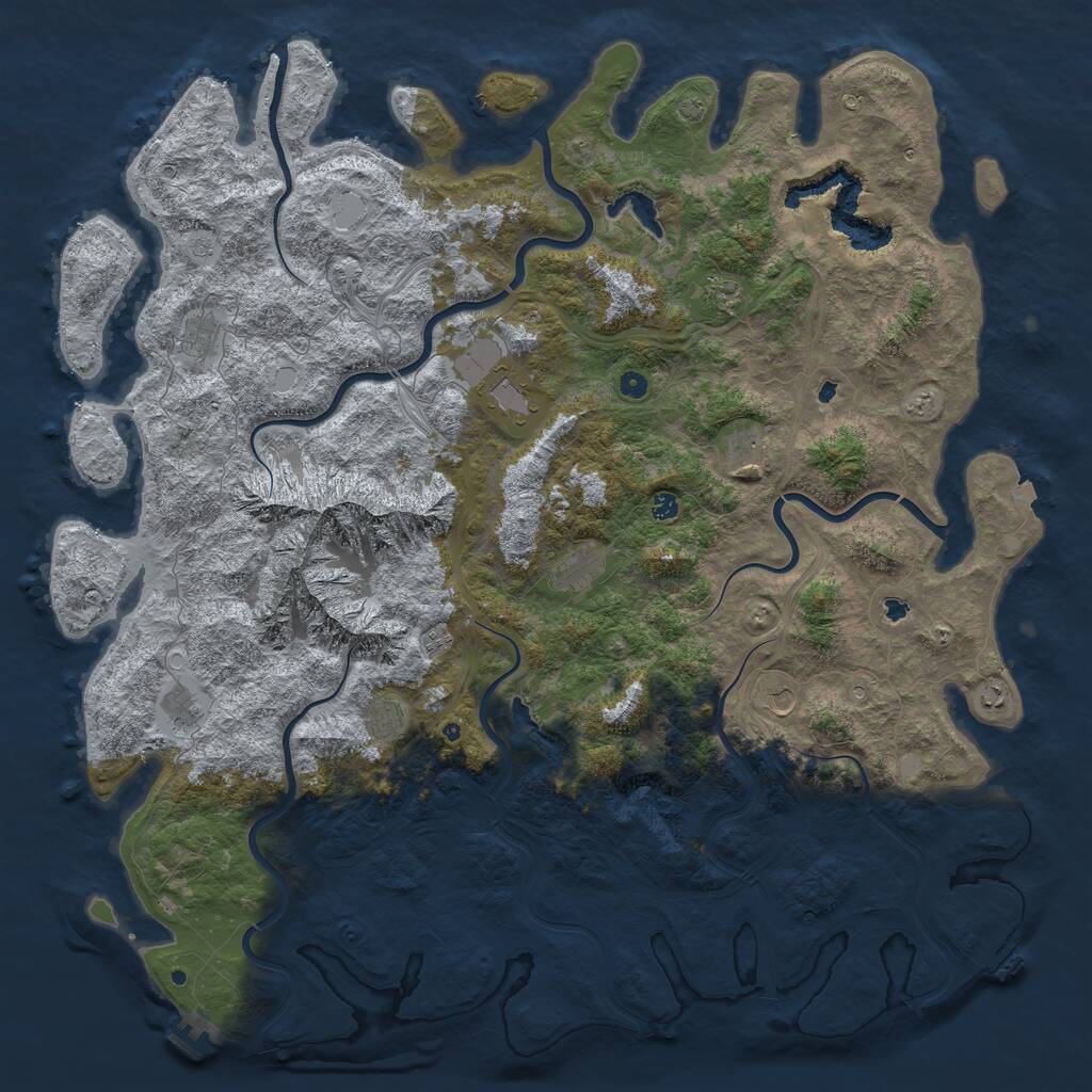 Rust Map: Procedural Map, Size: 6000, Seed: 173114, 17 Monuments