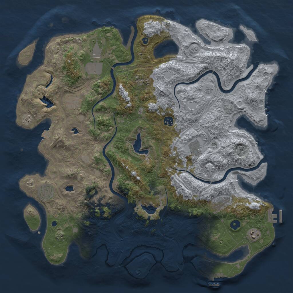 Rust Map: Procedural Map, Size: 4500, Seed: 959285271, 16 Monuments