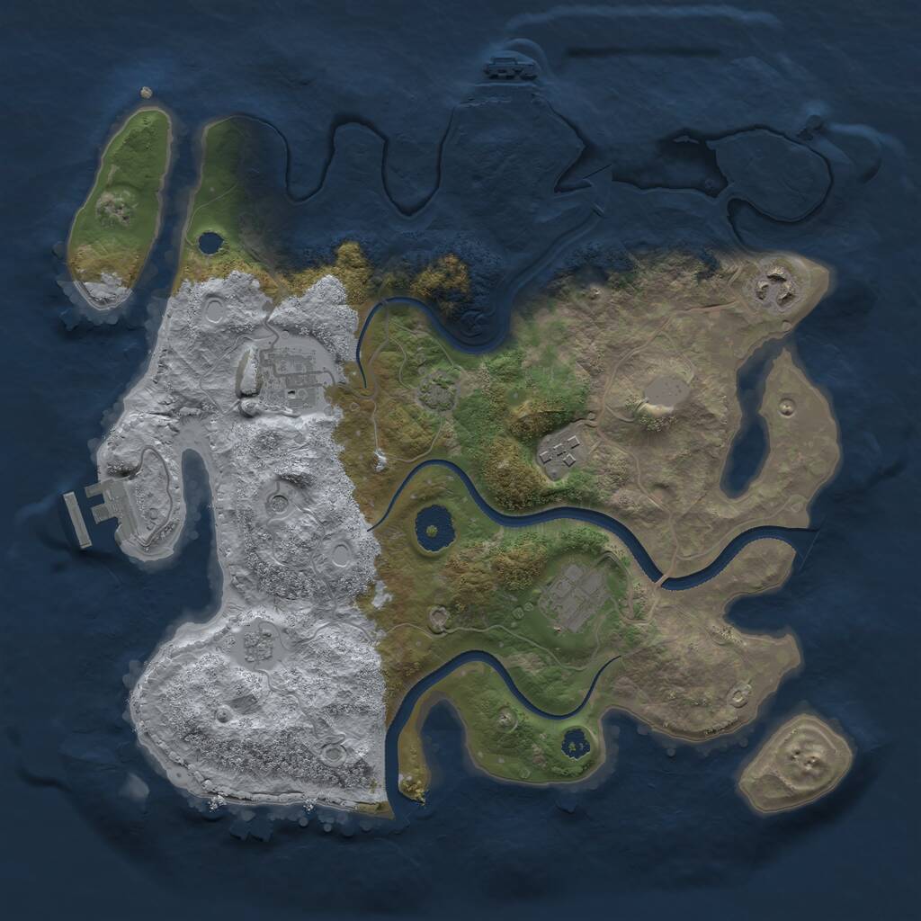 Rust Map: Procedural Map, Size: 3250, Seed: 102321, 10 Monuments