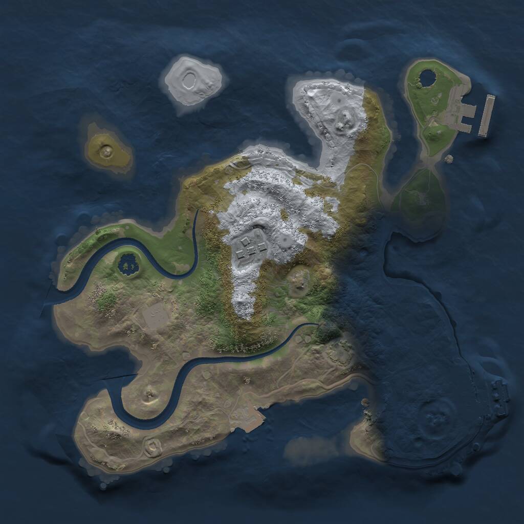 Rust Map: Procedural Map, Size: 2500, Seed: 79, 5 Monuments