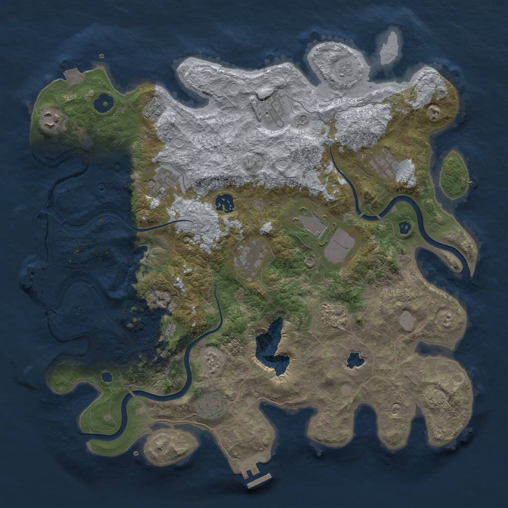 Rust Map: Procedural Map, Size: 4000, Seed: 527224783, 16 Monuments