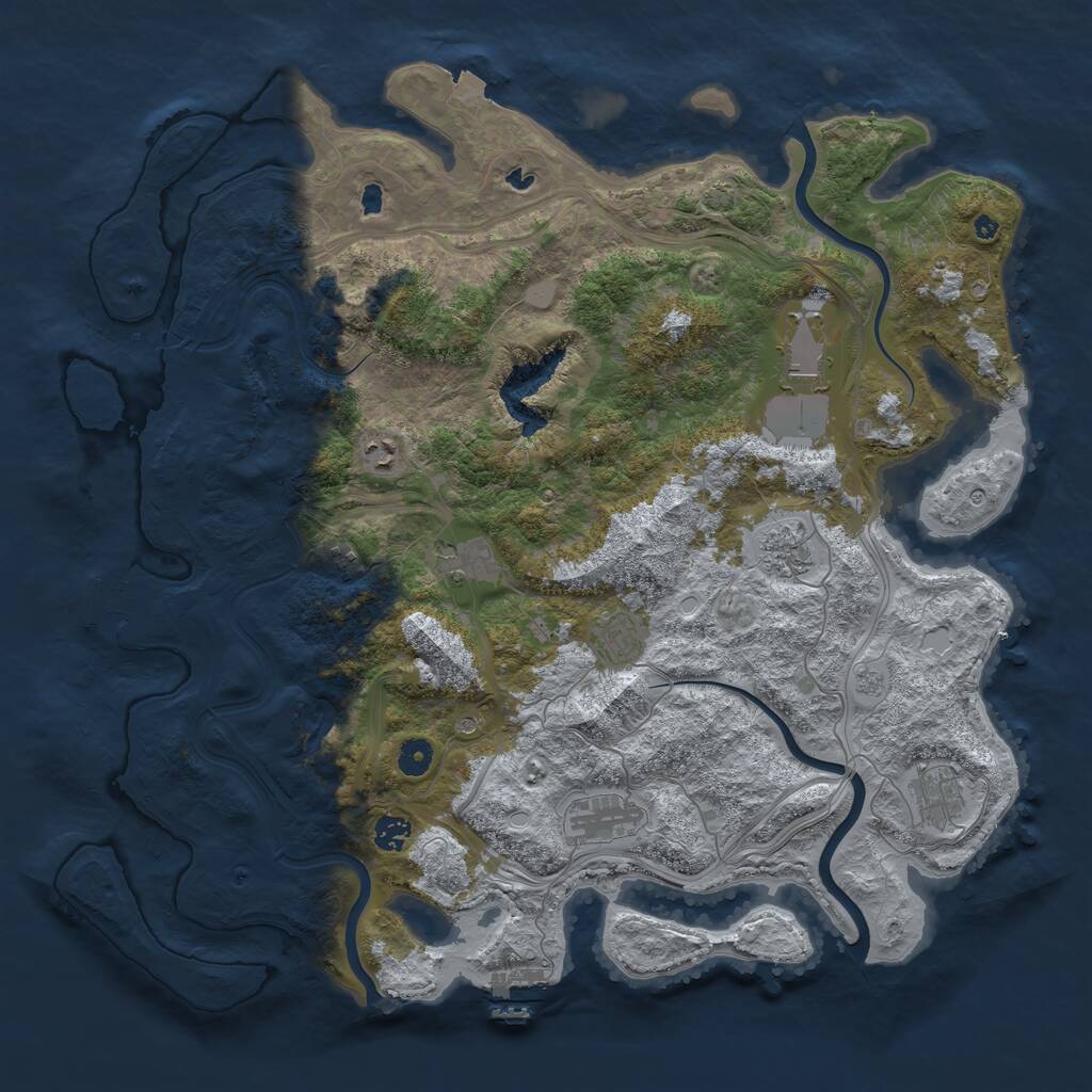 Rust Map: Procedural Map, Size: 4500, Seed: 1405359973, 15 Monuments