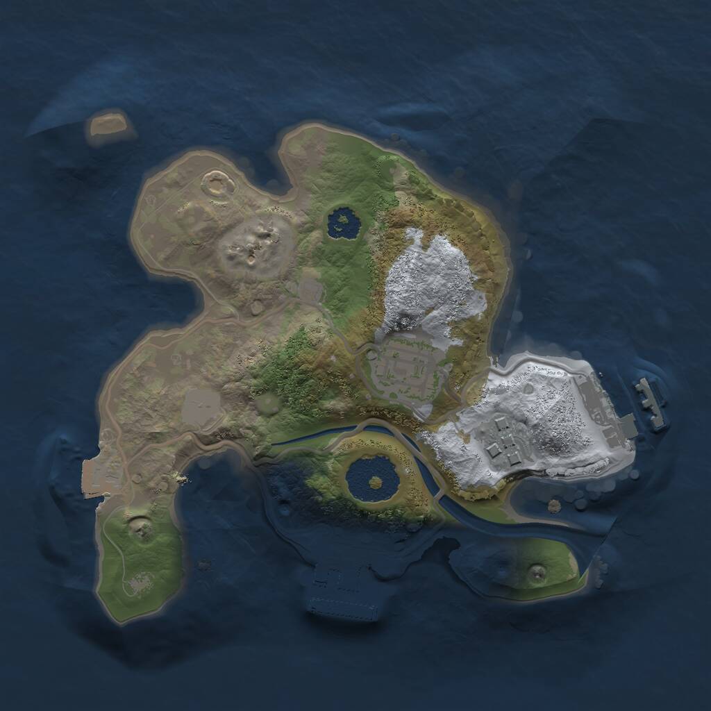 Rust Map: Procedural Map, Size: 2150, Seed: 384568910, 5 Monuments