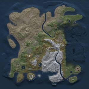 Thumbnail Rust Map: Procedural Map, Size: 3750, Seed: 1821237426, 17 Monuments