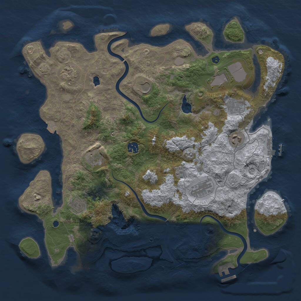 Rust Map: Procedural Map, Size: 4000, Seed: 15064292, 16 Monuments