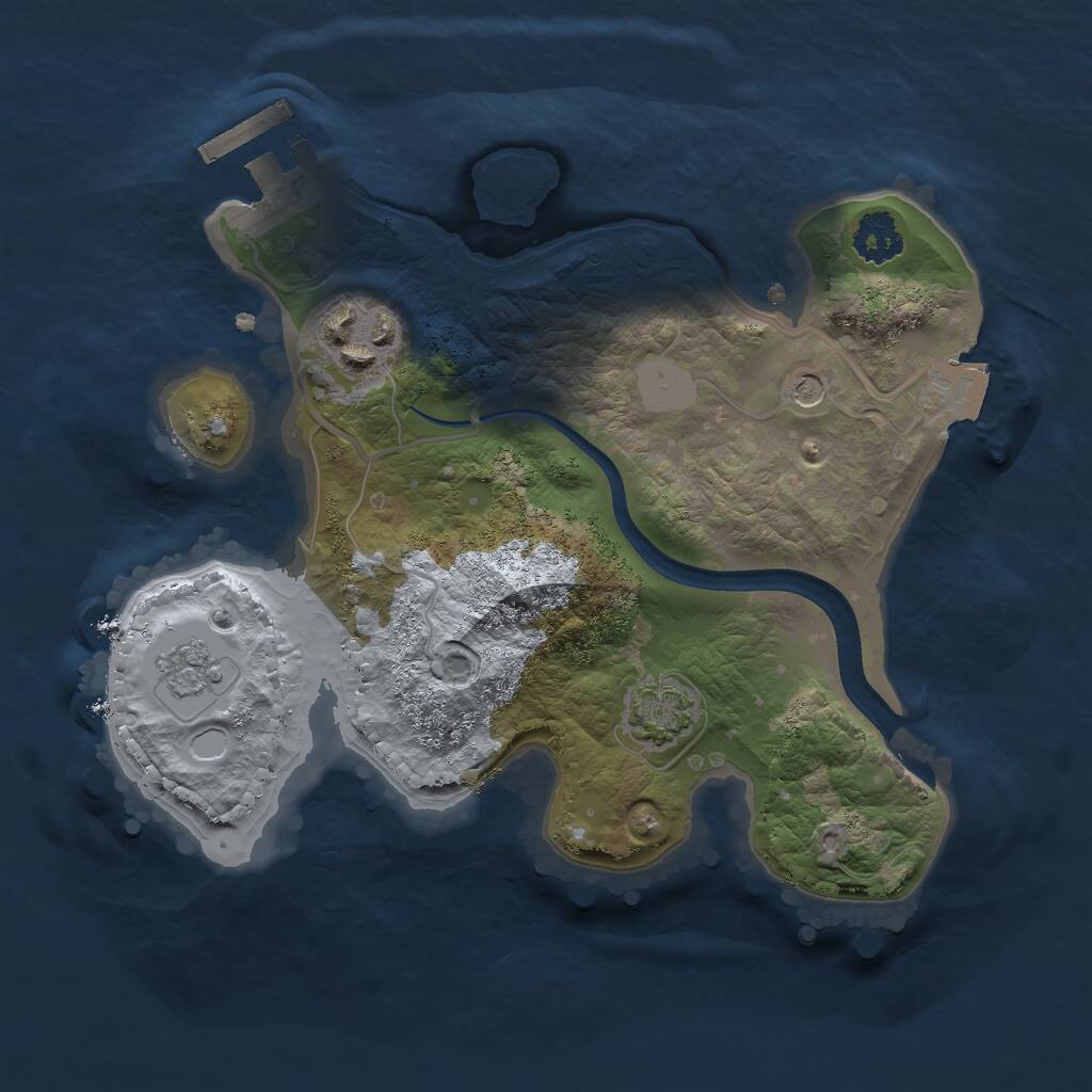 Rust Map: Procedural Map, Size: 2200, Seed: 394558745, 6 Monuments