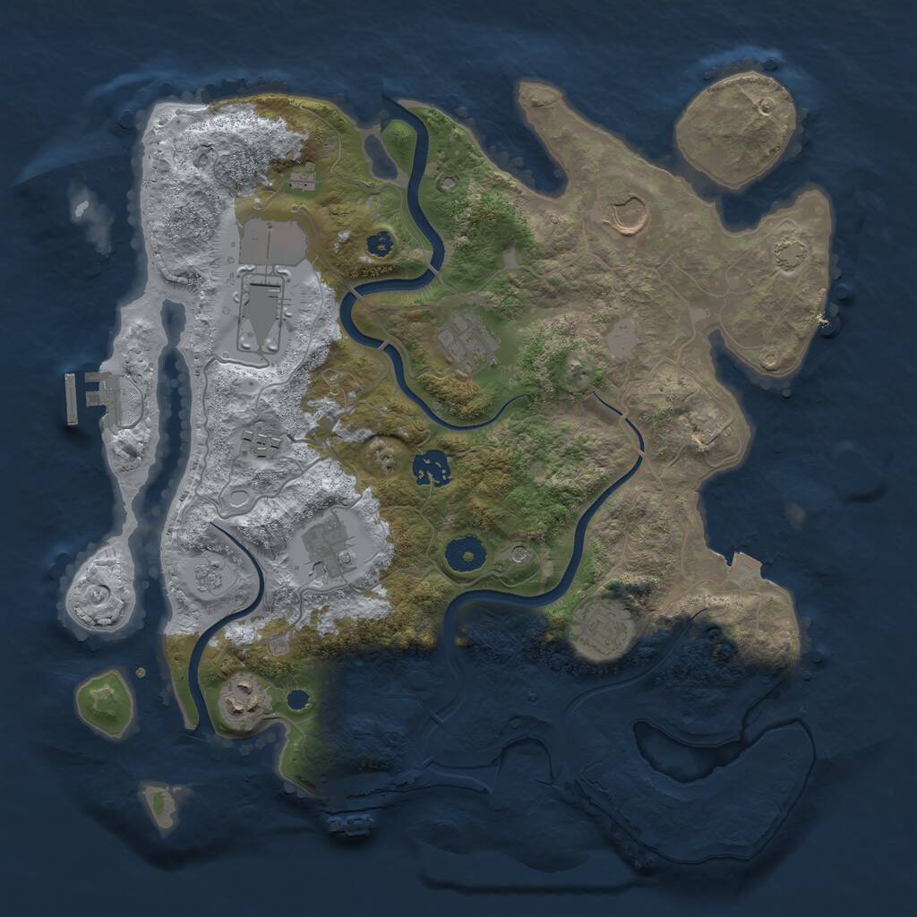 Rust Map: Procedural Map, Size: 3600, Seed: 814171, 14 Monuments