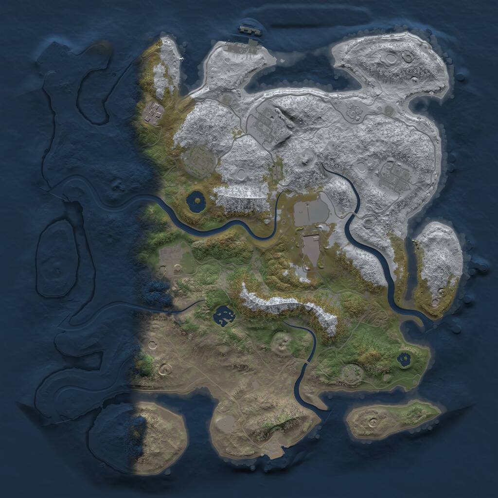 Rust Map: Procedural Map, Size: 3700, Seed: 82124935, 13 Monuments