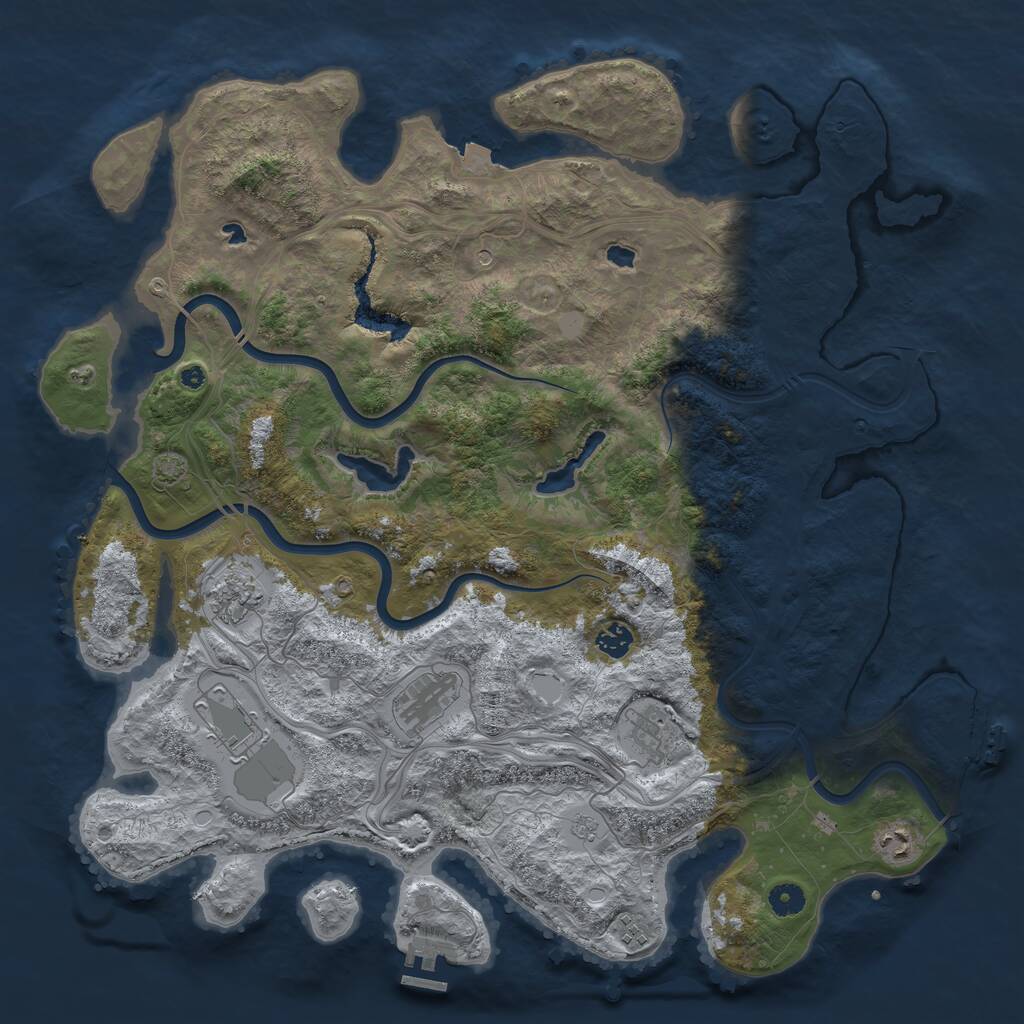 Rust Map: Procedural Map, Size: 4500, Seed: 603060261, 13 Monuments