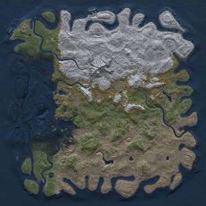 Thumbnail Rust Map: Procedural Map, Size: 6000, Seed: 2129940592, 17 Monuments