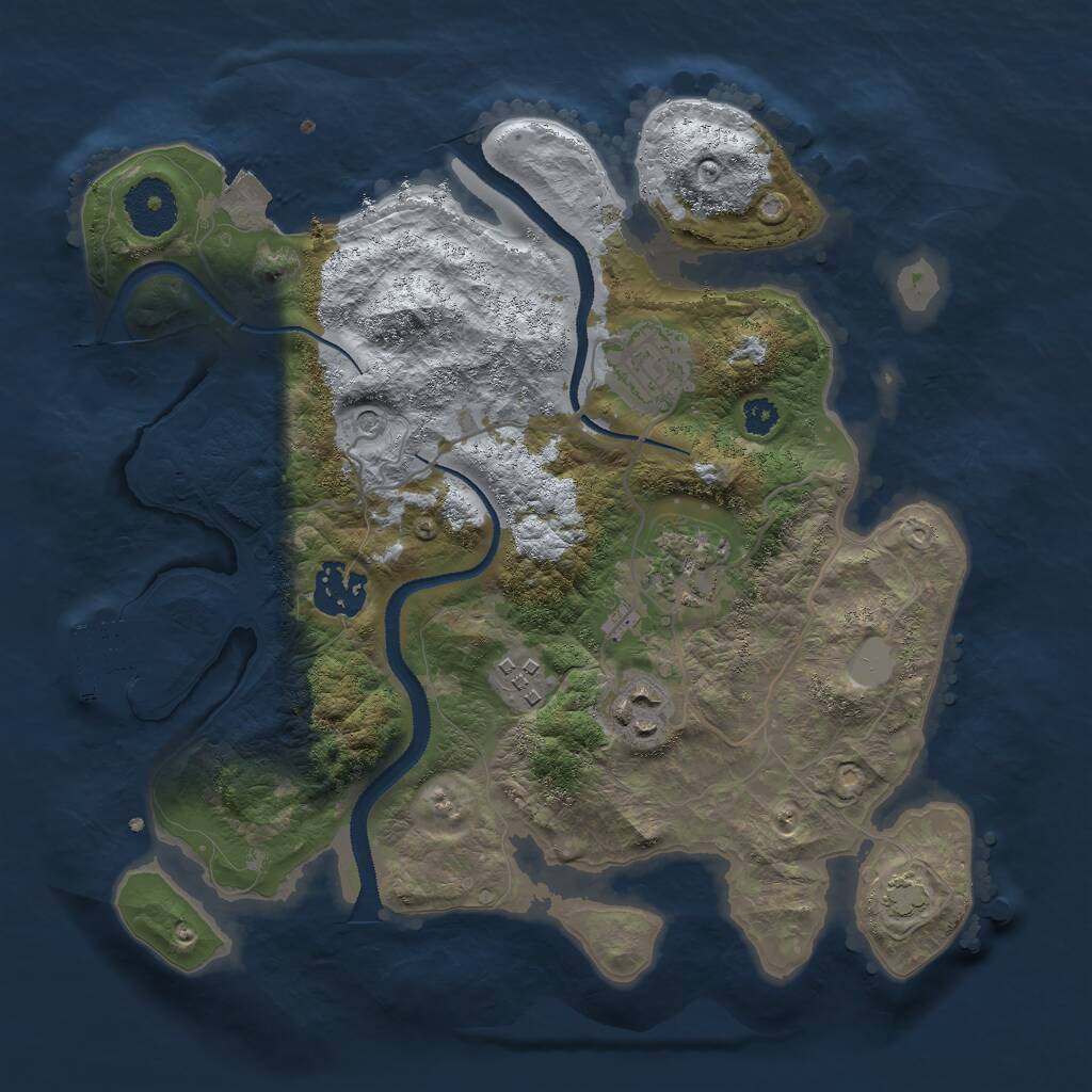 Rust Map: Procedural Map, Size: 3000, Seed: 1917518941, 9 Monuments