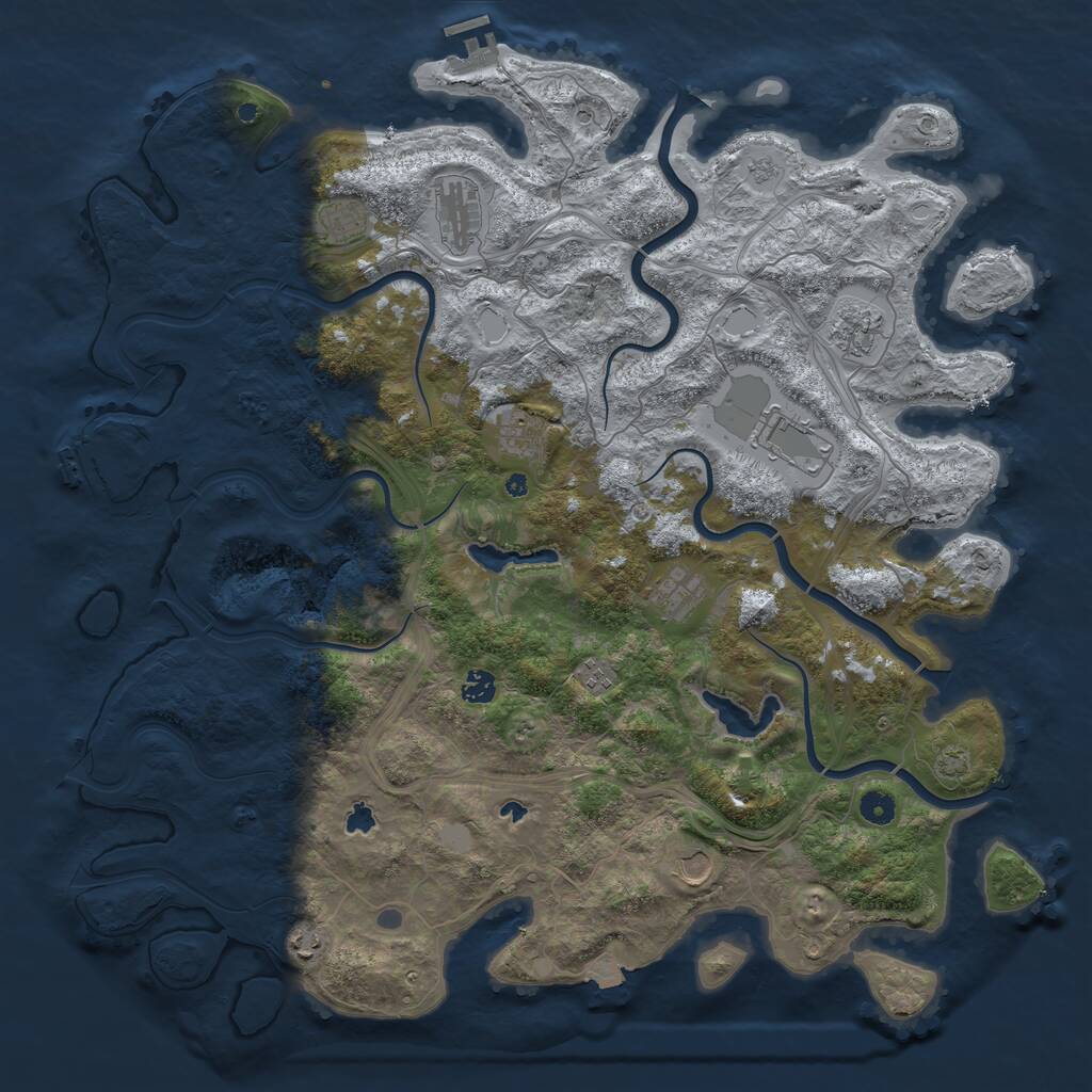 Rust Map: Procedural Map, Size: 4750, Seed: 2060141789, 16 Monuments
