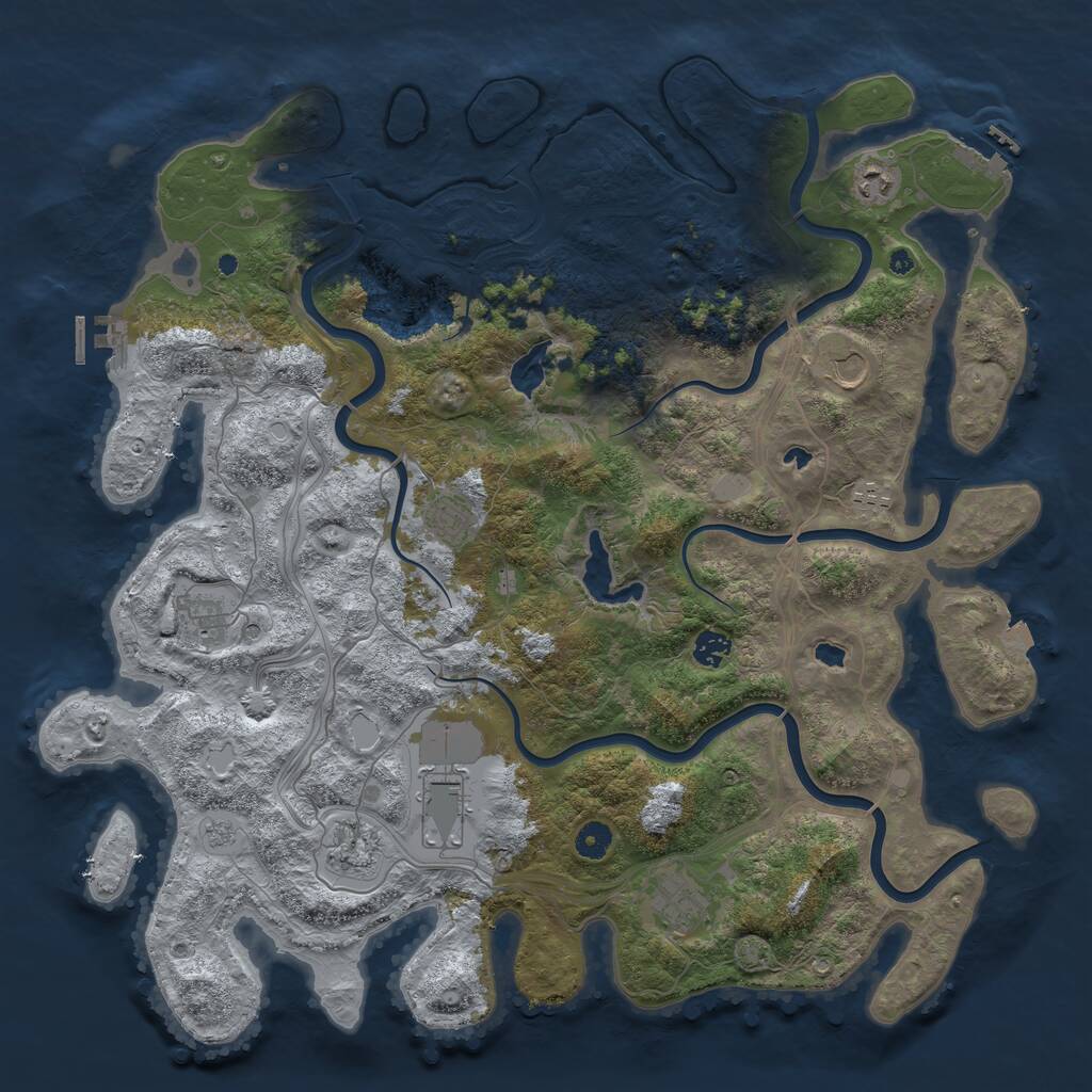 Rust Map: Procedural Map, Size: 4500, Seed: 32390198, 15 Monuments