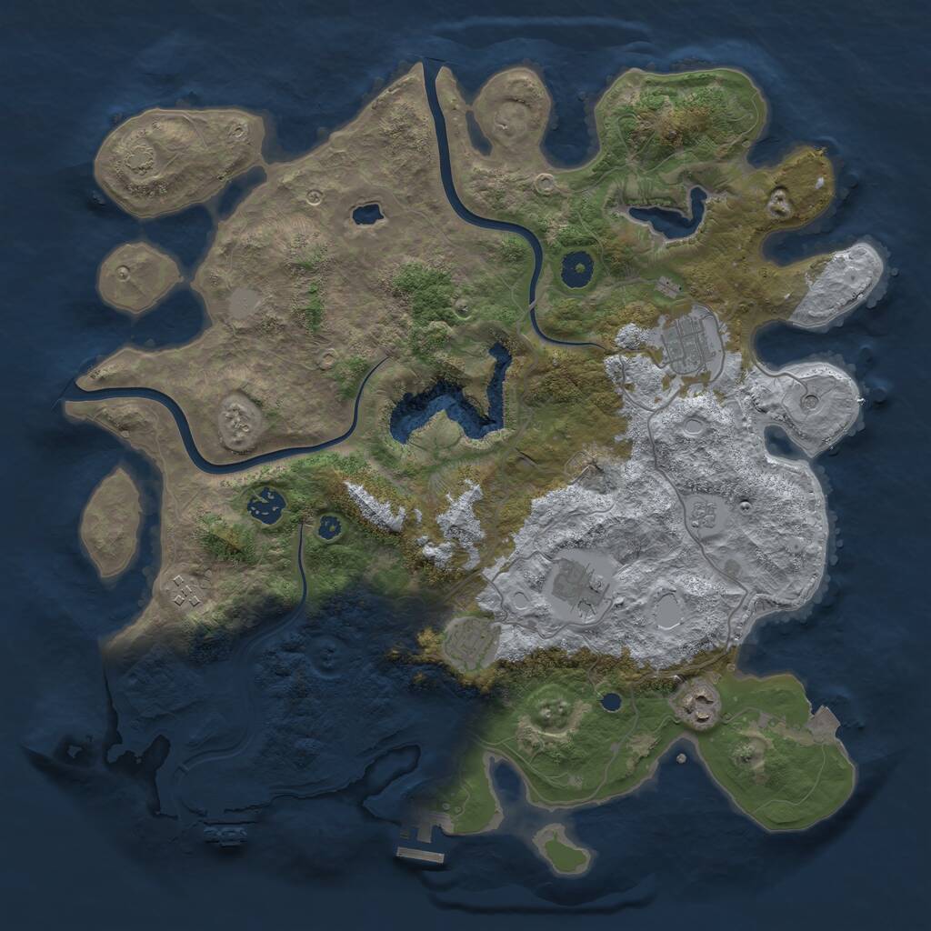 Rust Map: Procedural Map, Size: 4000, Seed: 20875248, 12 Monuments