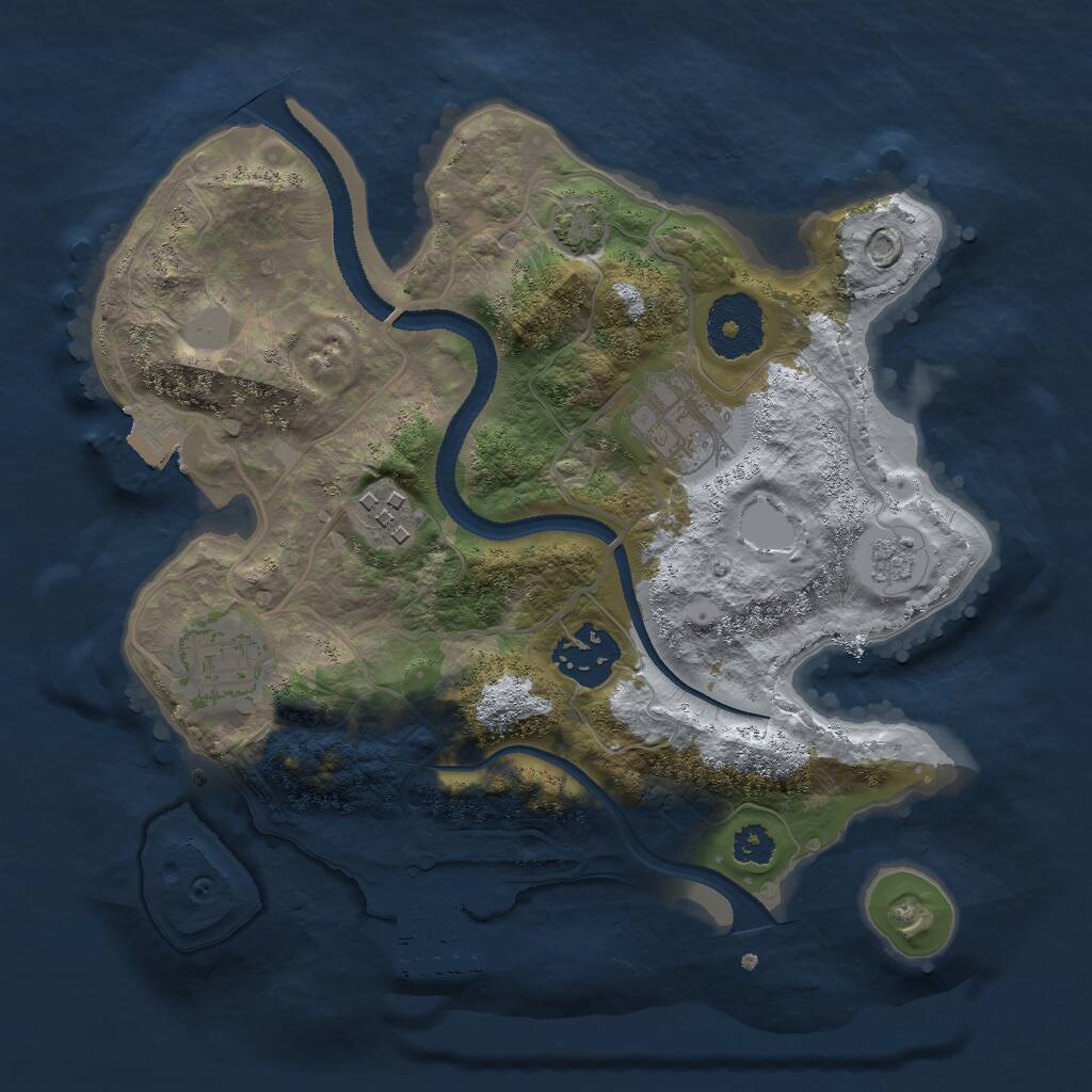 Rust Map: Procedural Map, Size: 2663, Seed: 1506199107, 8 Monuments
