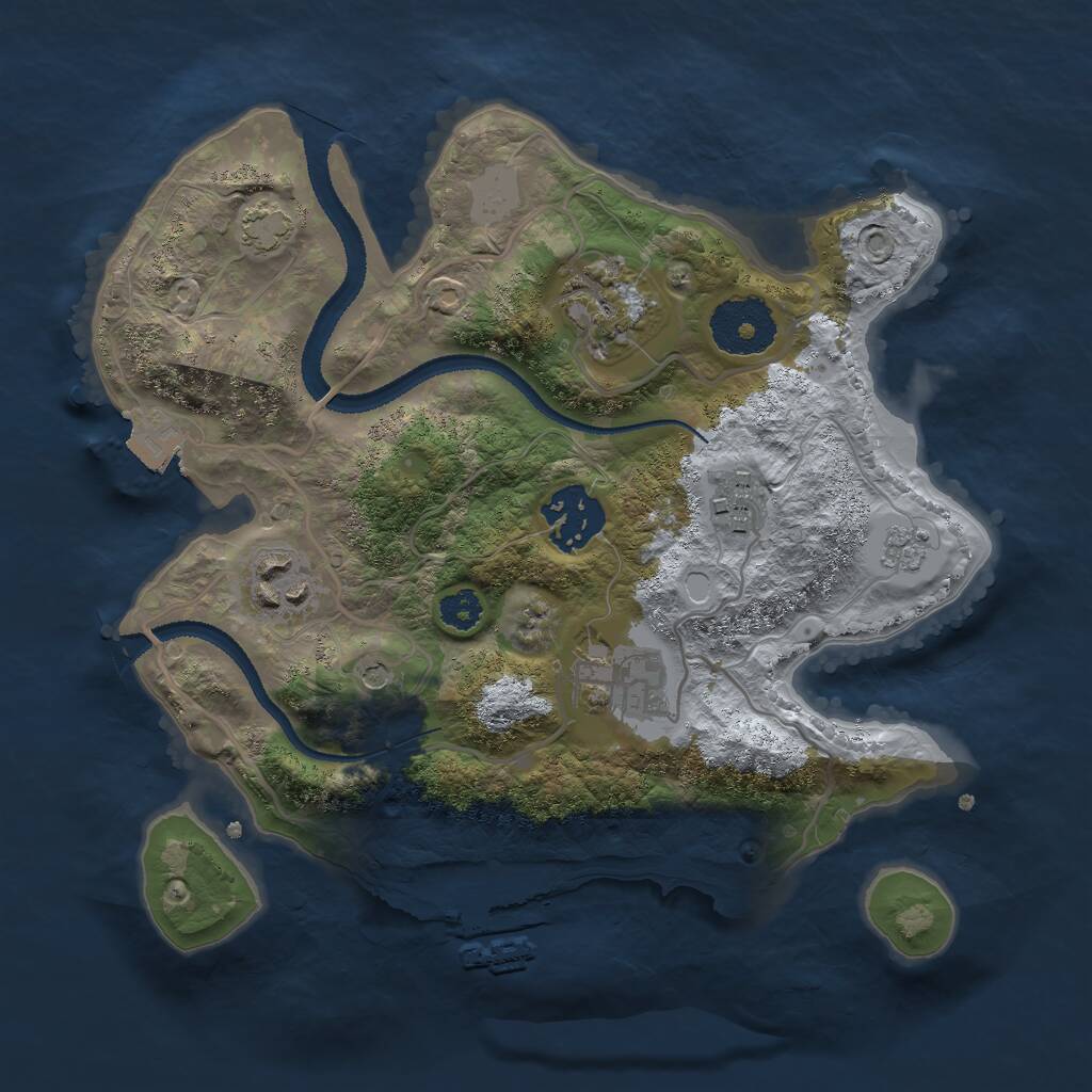 Rust Map: Procedural Map, Size: 2663, Seed: 1506199107, 10 Monuments