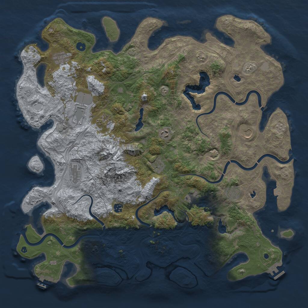 Rust Map: Procedural Map, Size: 5000, Seed: 1859687185, 17 Monuments