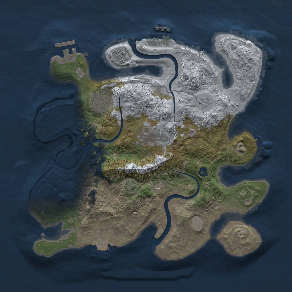Rust Map: Procedural Map, Size: 3000, Seed: 651951, 9 Monuments