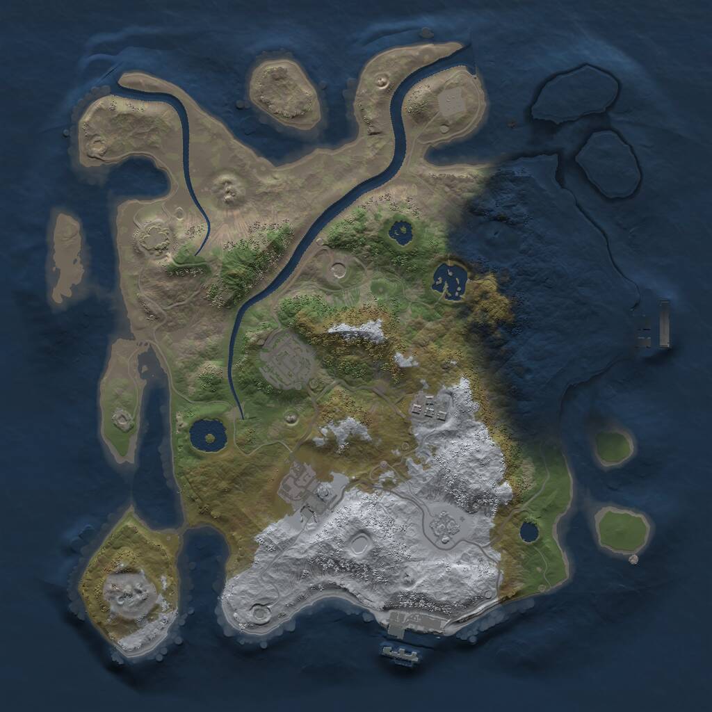 Rust Map: Procedural Map, Size: 3000, Seed: 14998, 10 Monuments