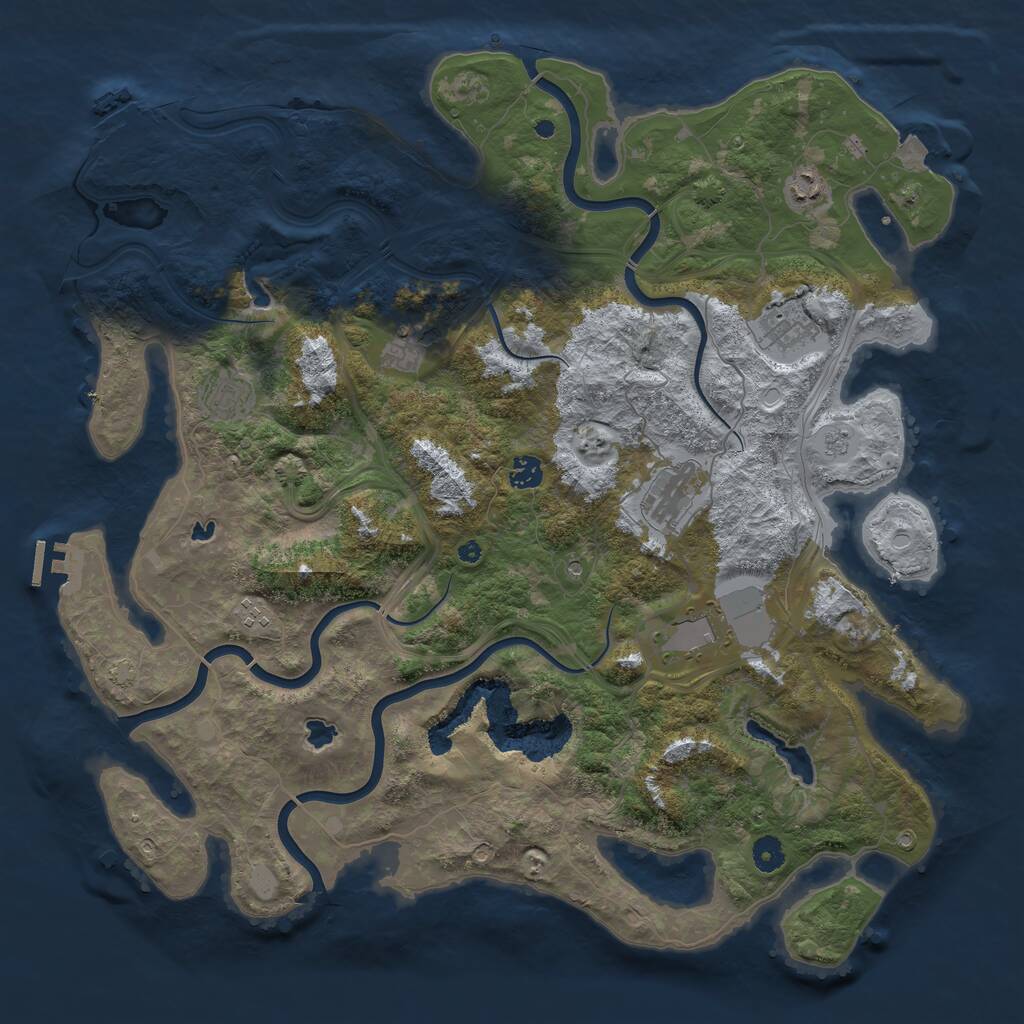 Rust Map: Procedural Map, Size: 4500, Seed: 220165099, 14 Monuments